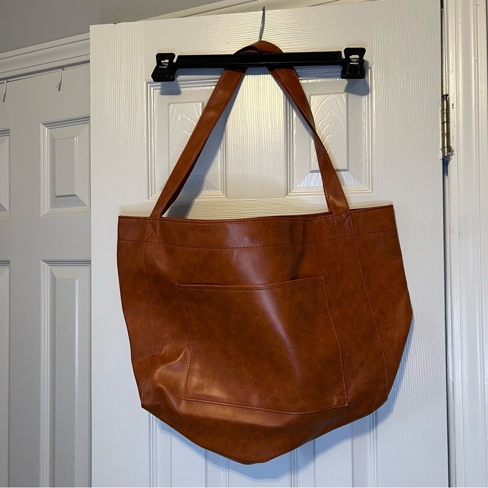 Faux leather Brown Tote Bag